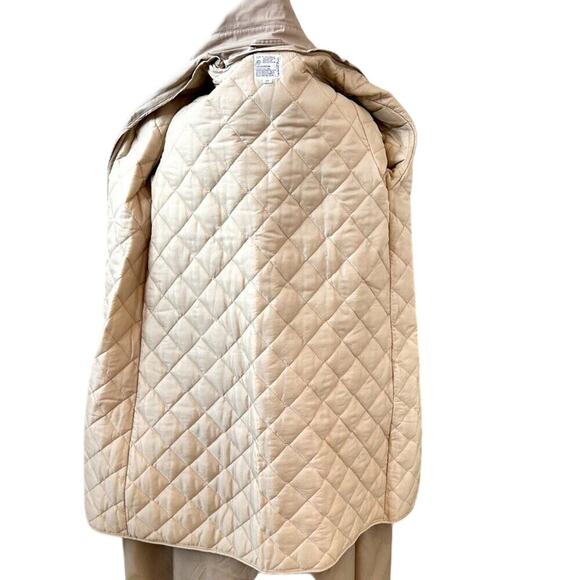 Vintage Oleg Cassini Heritage Size 12 Quilted Long Trench Coat Quiet Luxury - Picture 14 of 16